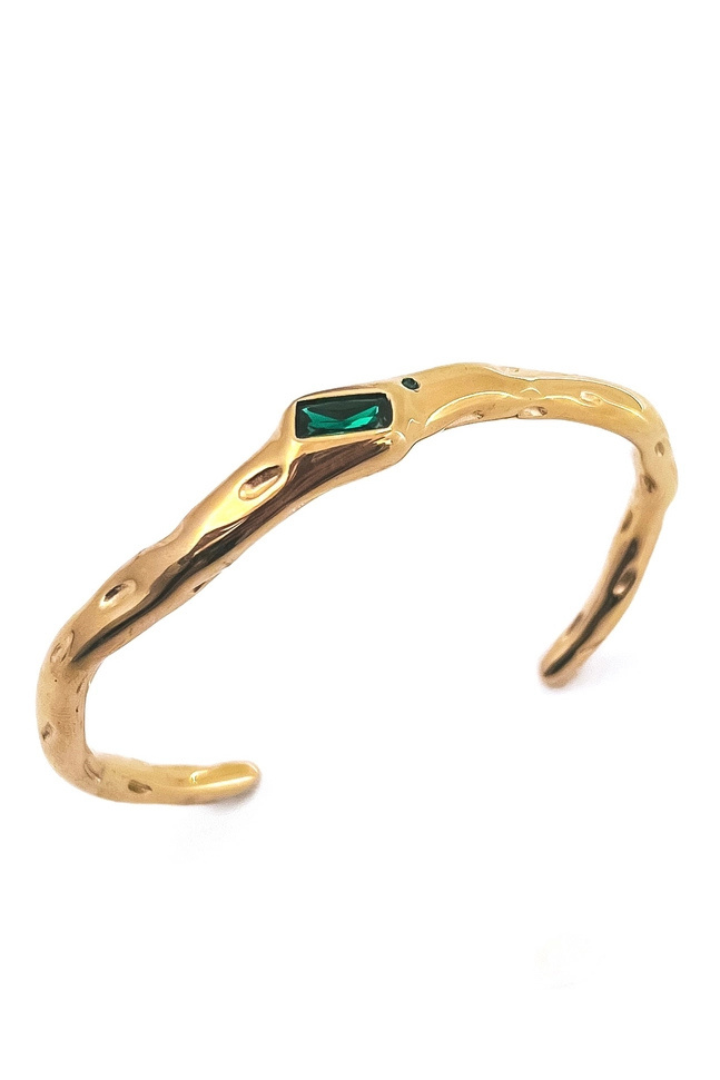 Burke Crystal Cuff Bracelet-Green-7- Jewelry-Beljoy-Usher & Co - Women's Boutique Located in Atoka, OK and Durant, OK