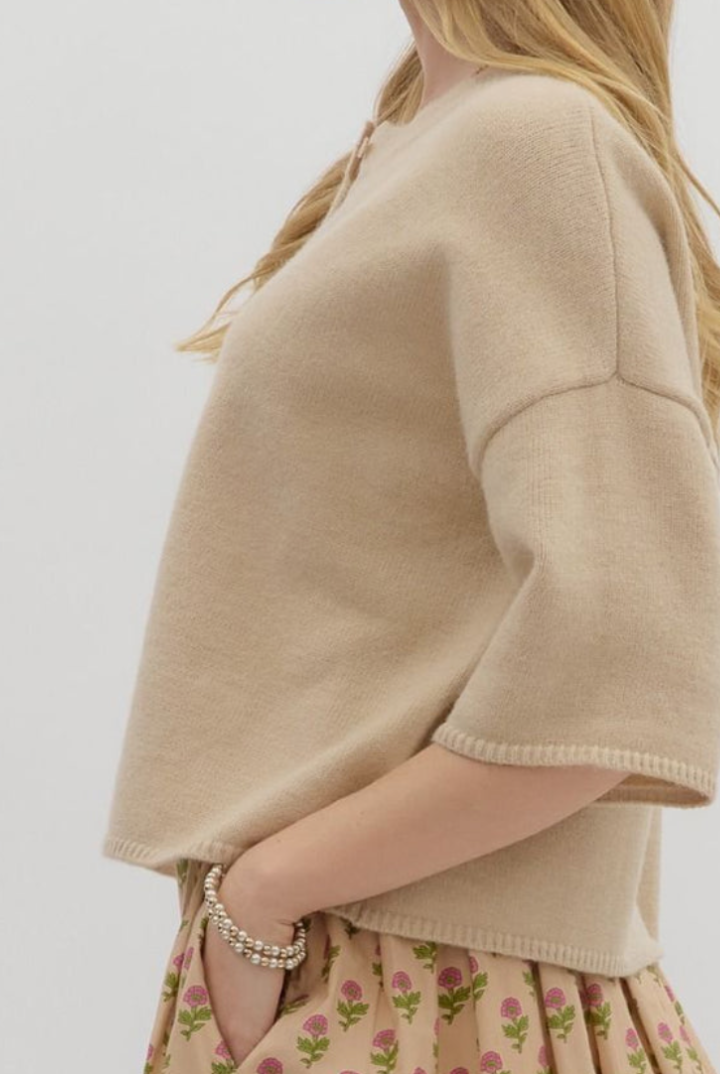 Cute As A Button Sweater-1- Tops-ENTRO-Usher & Co - Women's Boutique Located in Atoka, OK and Durant, OK