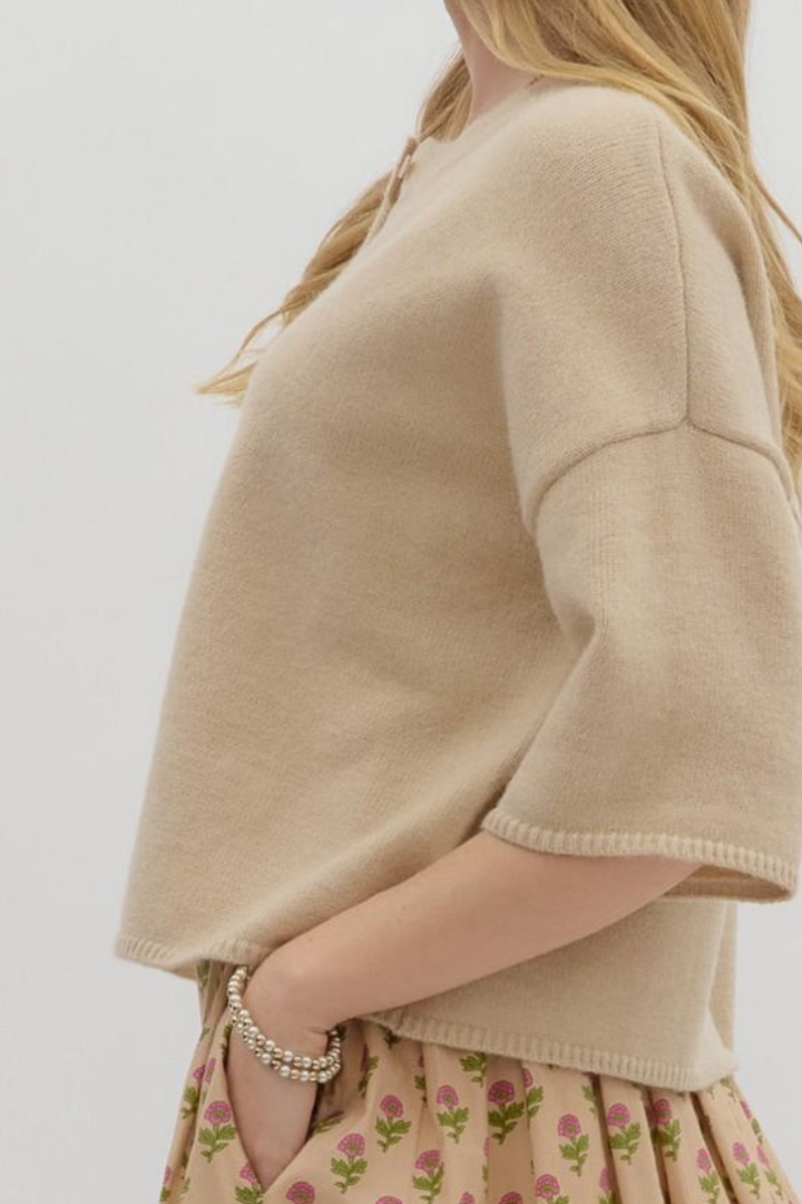 Cute As A Button Sweater-1- Tops-ENTRO-Usher & Co - Women's Boutique Located in Atoka, OK and Durant, OK