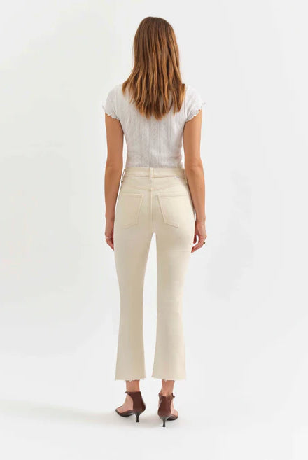 DAZE: Shy Girl Crop Flare-Raw Cut-5- Denim-DAZE-Usher & Co - Women's Boutique Located in Atoka, OK and Durant, OK