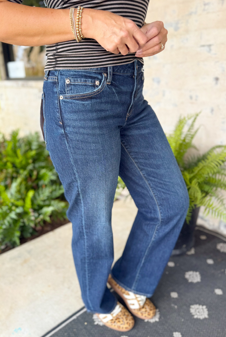 DAZE: Keeper Low Rise Straight-Dark Authentic-5- Denim-DAZE-Usher & Co - Women's Boutique Located in Atoka, OK and Durant, OK