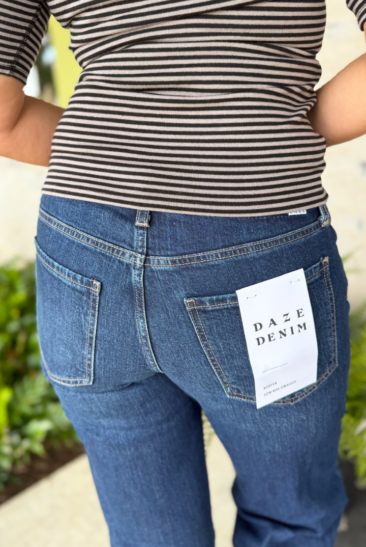 DAZE: Keeper Low Rise Straight-Dark Authentic-5- Denim-DAZE-Usher & Co - Women's Boutique Located in Atoka, OK and Durant, OK