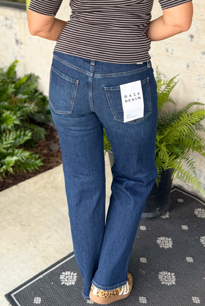 DAZE: Keeper Low Rise Straight-Dark Authentic-5- Denim-DAZE-Usher & Co - Women's Boutique Located in Atoka, OK and Durant, OK
