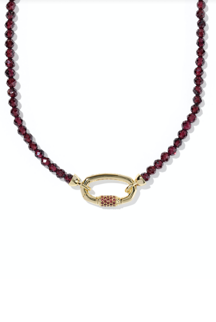 Kendra Scott: Emery Beaded Strand Necklace-Gold Red Garnet-7- Jewelry-Kendra Scott-Usher & Co - Women's Boutique Located in Atoka, OK and Durant, OK