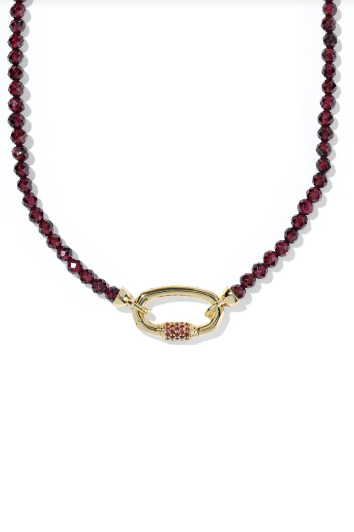 Kendra Scott: Emery Beaded Strand Necklace-Gold Red Garnet-7- Jewelry-Kendra Scott-Usher & Co - Women's Boutique Located in Atoka, OK and Durant, OK
