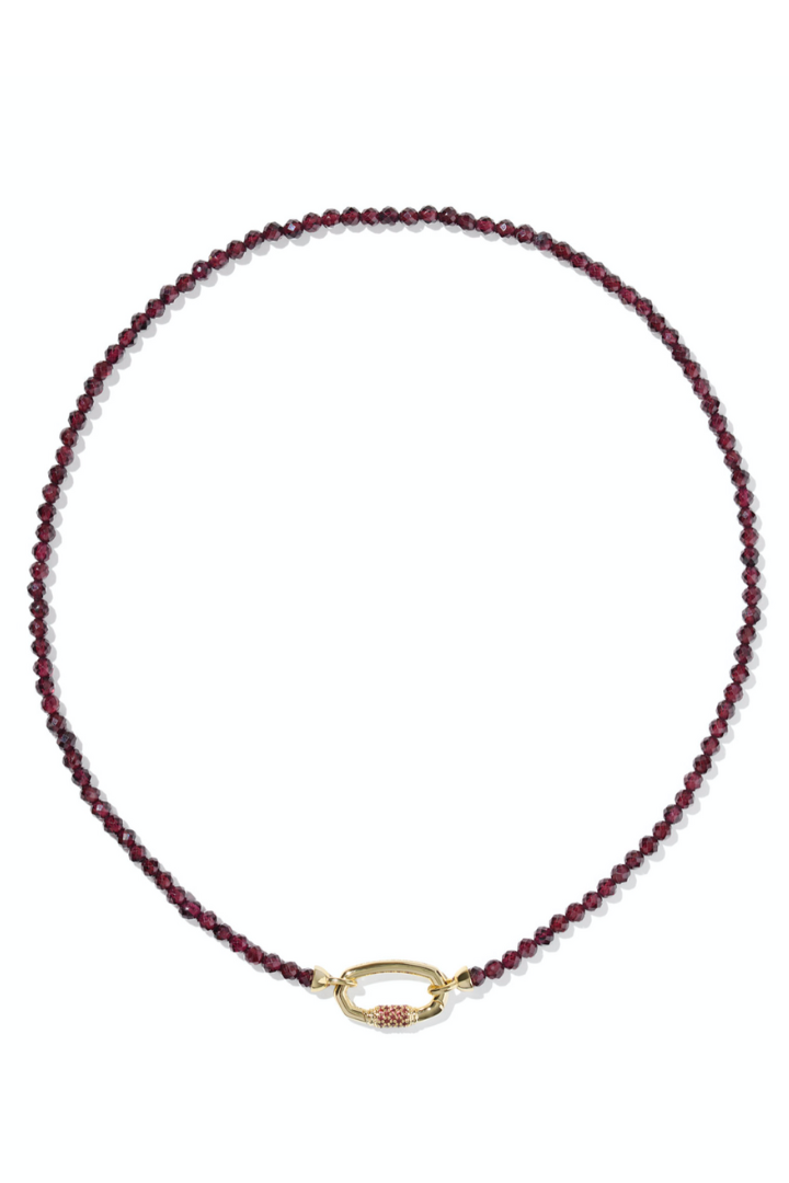 Kendra Scott: Emery Beaded Strand Necklace-Gold Red Garnet-7- Jewelry-Kendra Scott-Usher & Co - Women's Boutique Located in Atoka, OK and Durant, OK