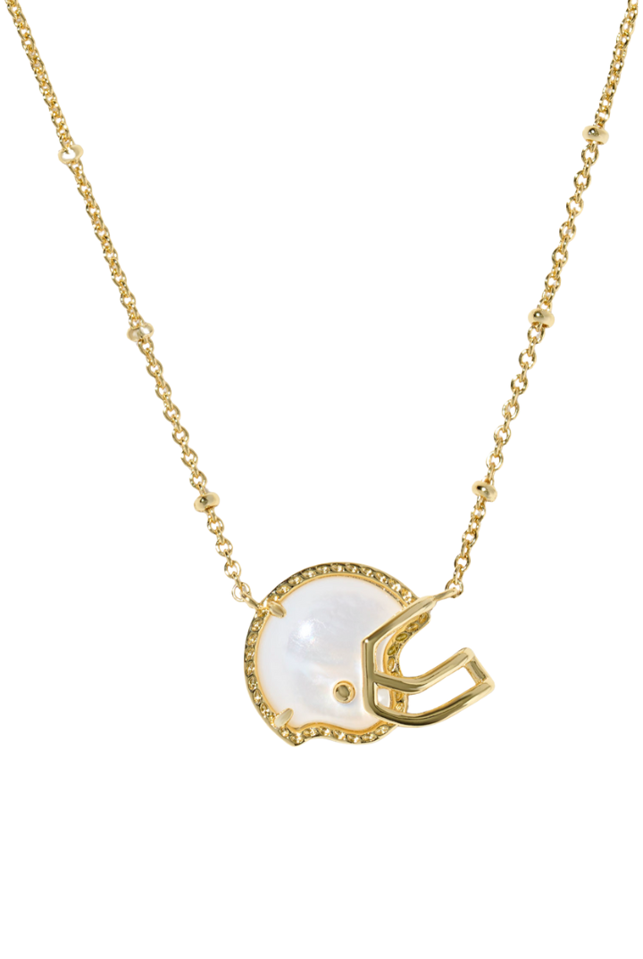 Kendra Scott: Football Helmet Short Pendant Necklace-Gold Ivory-7- Jewelry-Kendra Scott-Usher & Co - Women's Boutique Located in Atoka, OK and Durant, OK