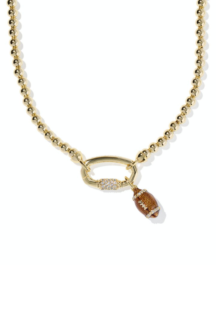 Kendra Scott: Football Metal Strand Necklace-Gold-7- Jewelry-Kendra Scott-Usher & Co - Women's Boutique Located in Atoka, OK and Durant, OK