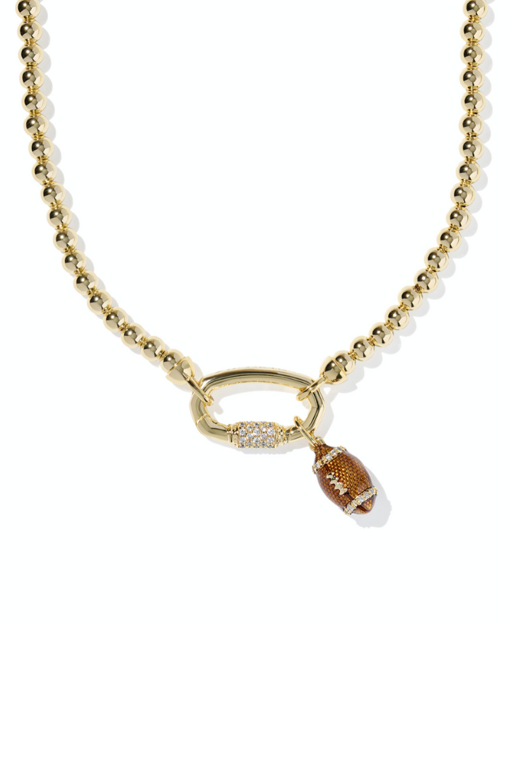 Kendra Scott: Football Metal Strand Necklace-Gold-7- Jewelry-Kendra Scott-Usher & Co - Women's Boutique Located in Atoka, OK and Durant, OK