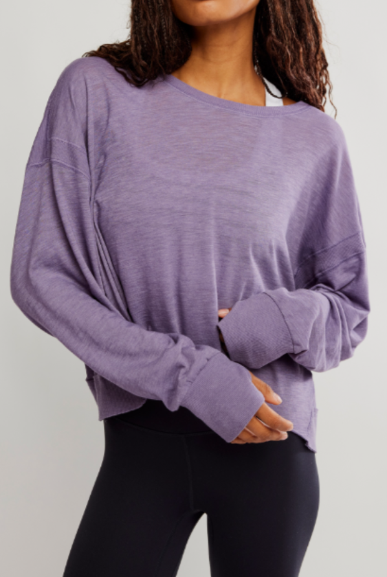 FP Movement: My Time Layer-Graphite-1- Tops-Free People Movement-Usher & Co - Women's Boutique Located in Atoka, OK and Durant, OK