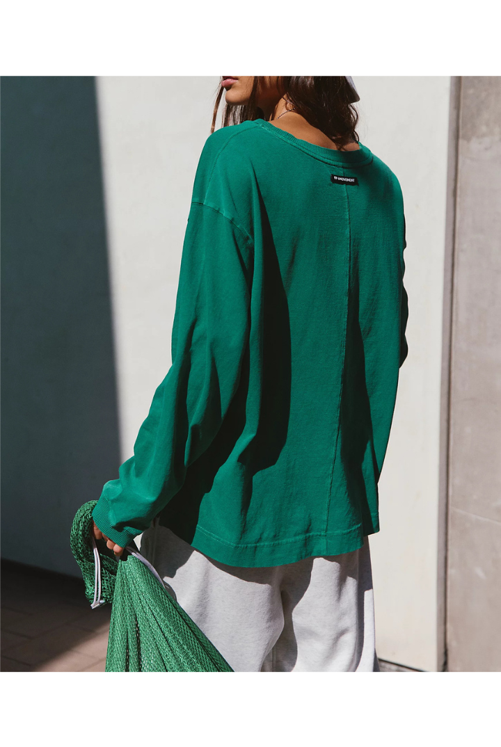 FP Movement: Hustle Layer-Green Glow-1- Tops-Free People Movement-Usher & Co - Women's Boutique Located in Atoka, OK and Durant, OK