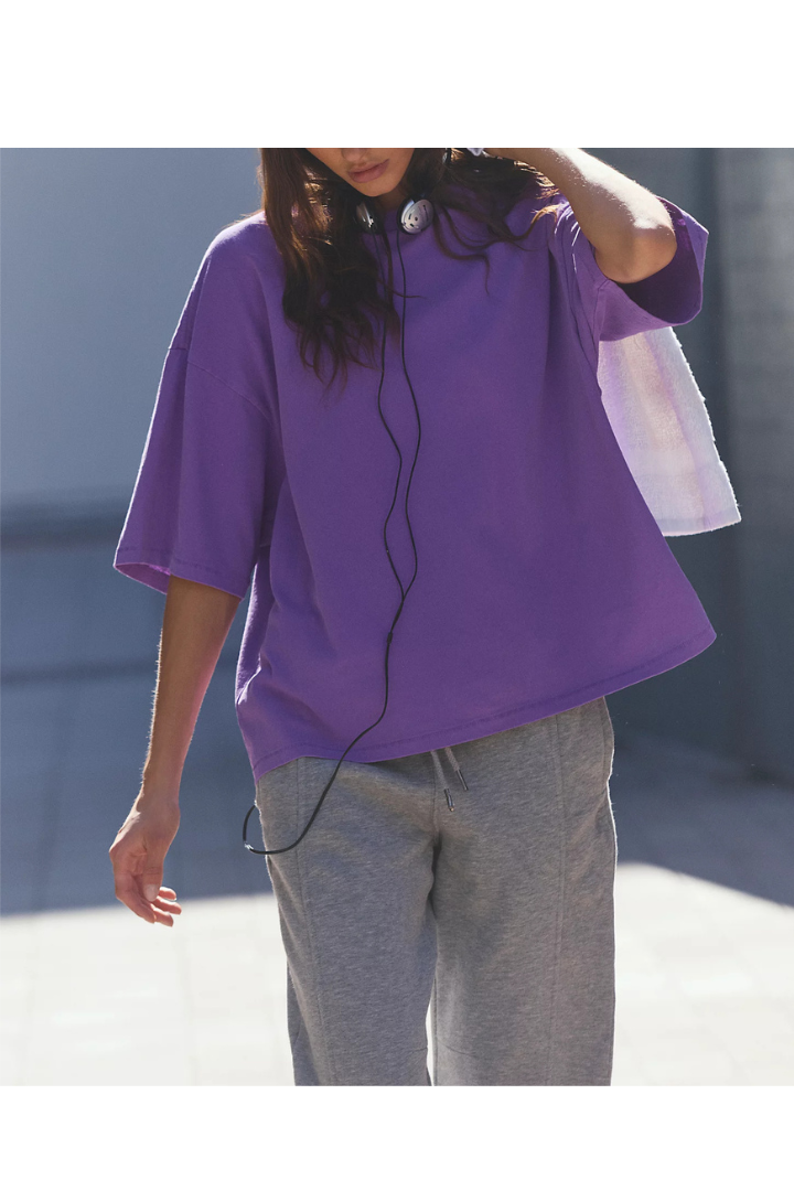 FP Movement: Tackle Tee-Vivid Violet-1- Tops-Free People Movement-Usher & Co - Women's Boutique Located in Atoka, OK and Durant, OK