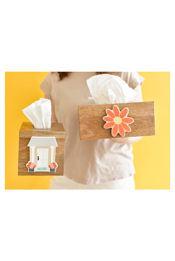 Happy Everything: Mini Wood Tissue Box-5 in-11- Gift/Home-Happy Everything-Usher & Co - Women's Boutique Located in Atoka, OK and Durant, OK