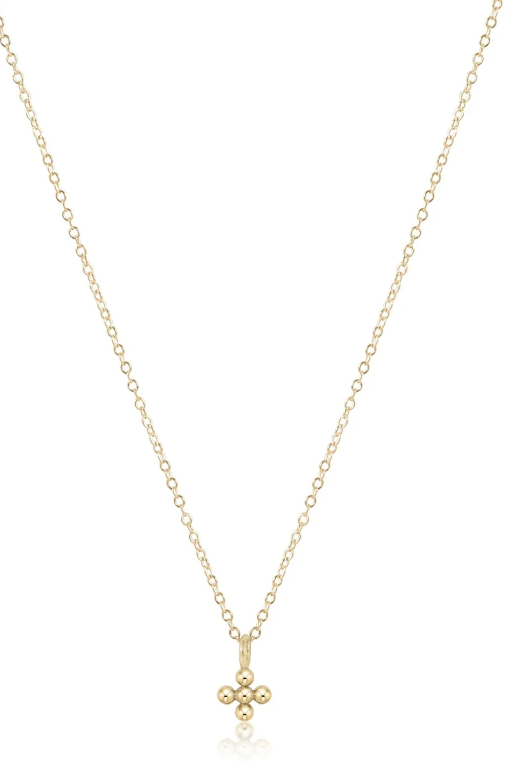enewton: 16" Necklace Gold-Classic Beaded Signature Cross Small Gold Charm-7- Jewelry-ENEWTON-Usher & Co - Women's Boutique Located in Atoka, OK and Durant, OK