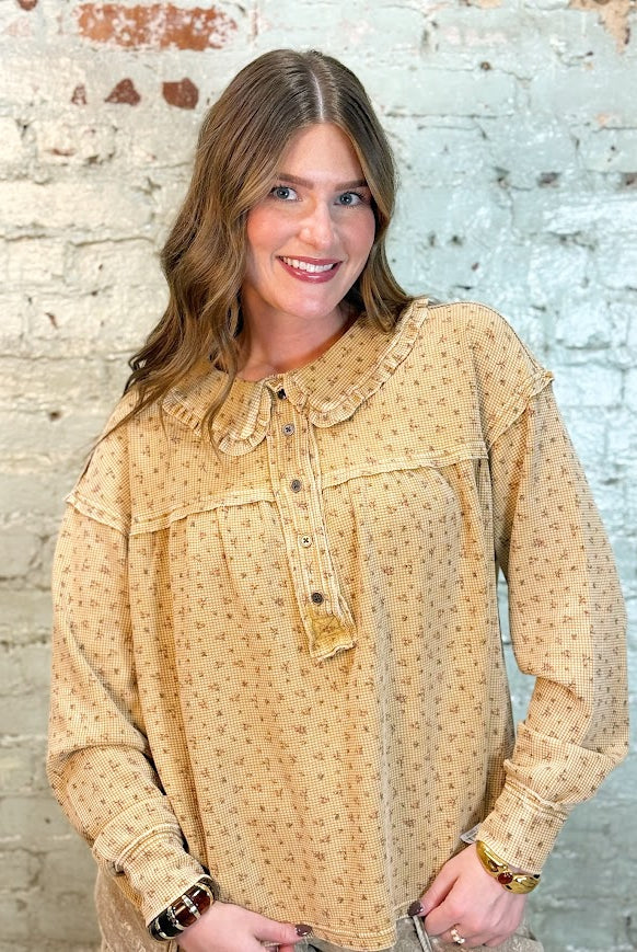 Luna Top-Latte-1- Tops-Easel-Usher & Co - Women's Boutique Located in Atoka, OK and Durant, OK