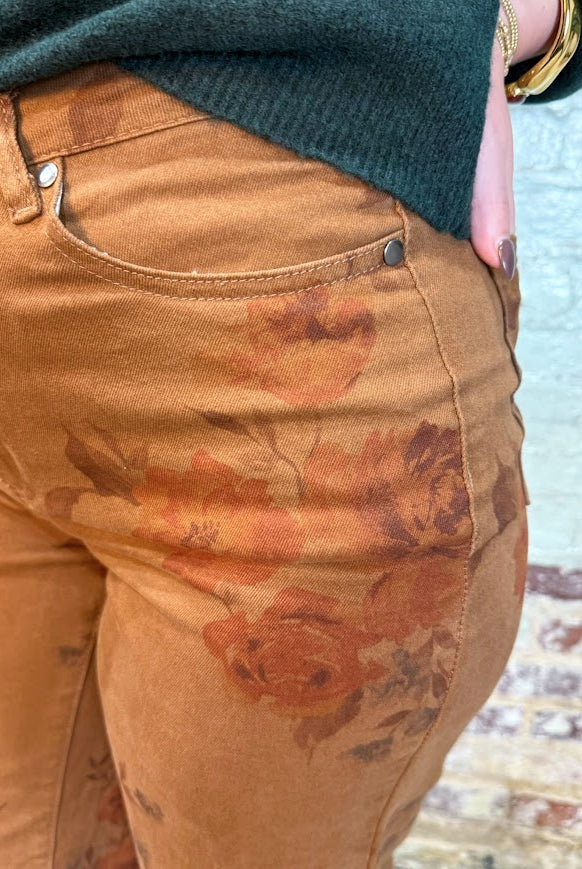 Flora Twill Pants-Mocha-4- Bottoms-Easel-Usher & Co - Women's Boutique Located in Atoka, OK and Durant, OK