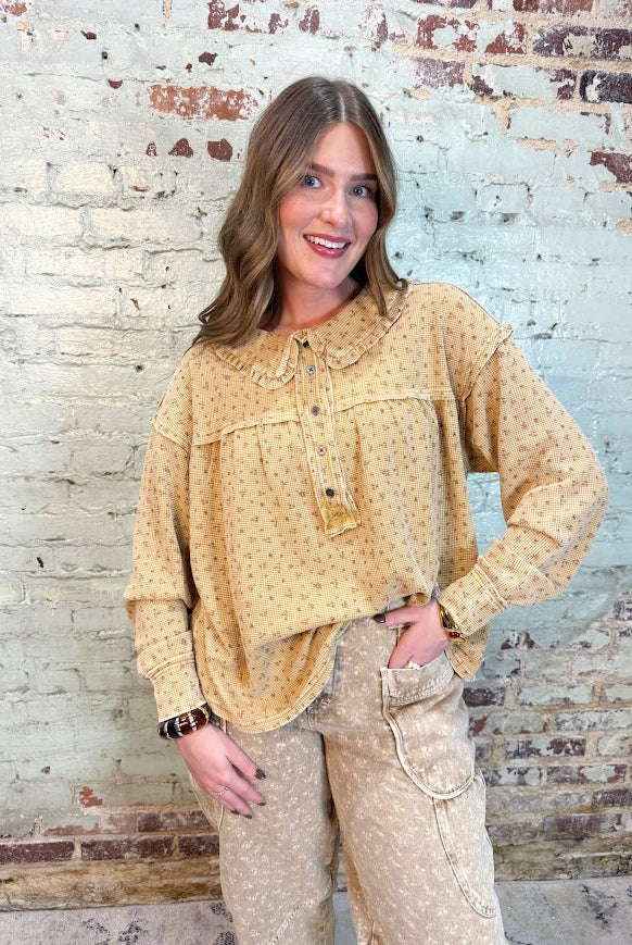 Luna Top-Latte-1- Tops-Easel-Usher & Co - Women's Boutique Located in Atoka, OK and Durant, OK