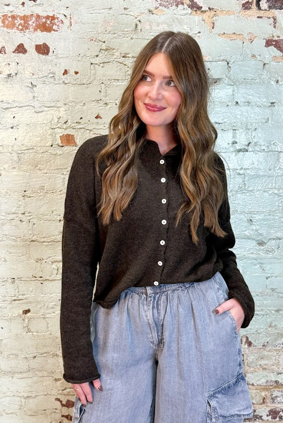 Piper Cardigan-Chocolate-1- Tops-Things Between-Usher & Co - Women's Boutique Located in Atoka, OK and Durant, OK