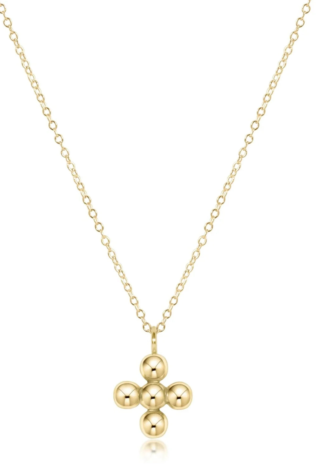 enewton: 16" Necklace Gold-Classic Beaded Signature Cross Gold Charm 4mm-7- Jewelry-ENEWTON-Usher & Co - Women's Boutique Located in Atoka, OK and Durant, OK