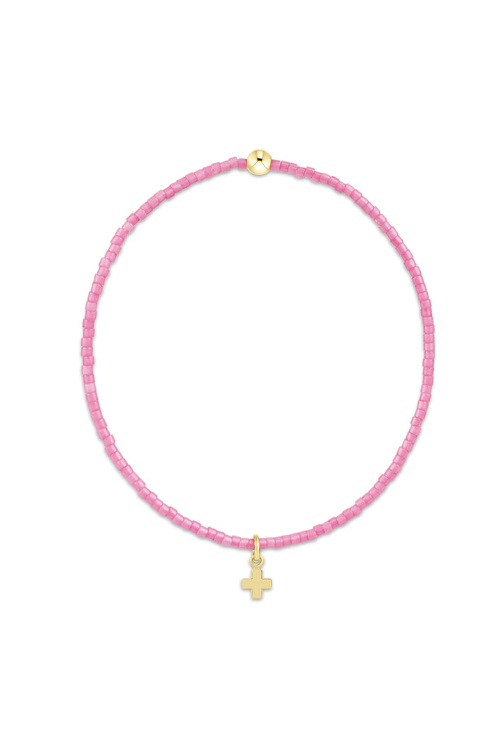 enewton: Hope Classic Bubblegum Bracelet-Signature Cross Small Gold Charm-7- Jewelry-ENEWTON-Usher & Co - Women's Boutique Located in Atoka, OK and Durant, OK