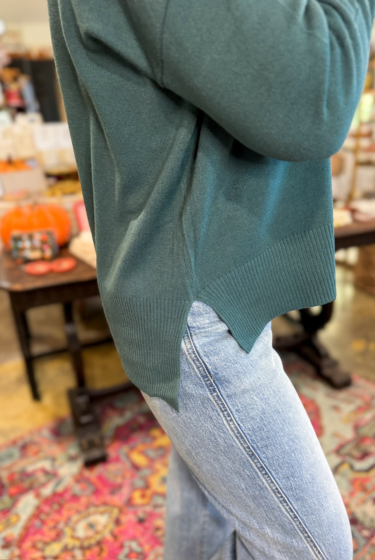 Fairview Sweater-Teal-1- Tops-HYFVE-Usher & Co - Women's Boutique Located in Atoka, OK and Durant, OK