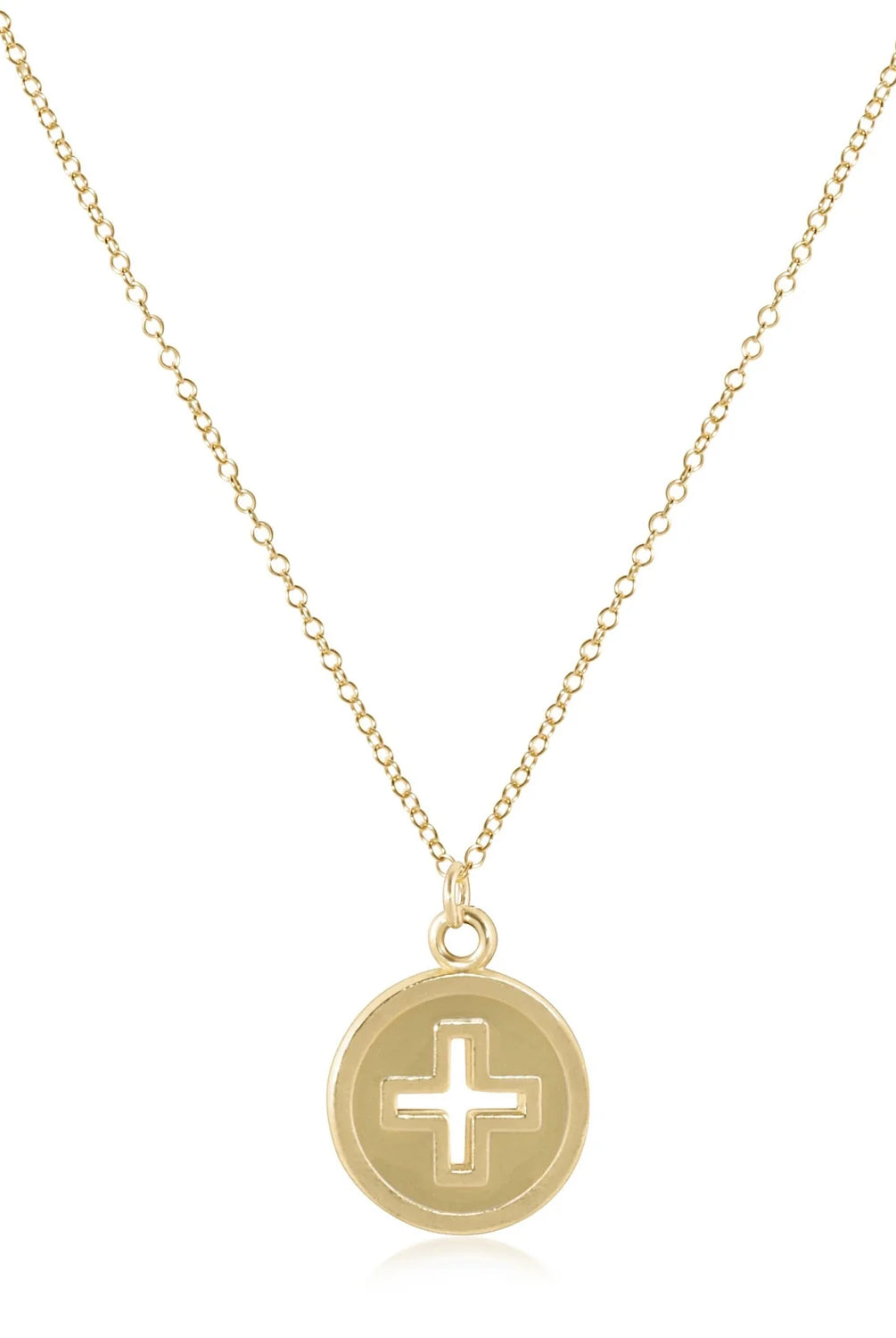 enewton: 16" Necklace Gold-Signature Cross Gold Disc-7- Jewelry-ENEWTON-Usher & Co - Women's Boutique Located in Atoka, OK and Durant, OK