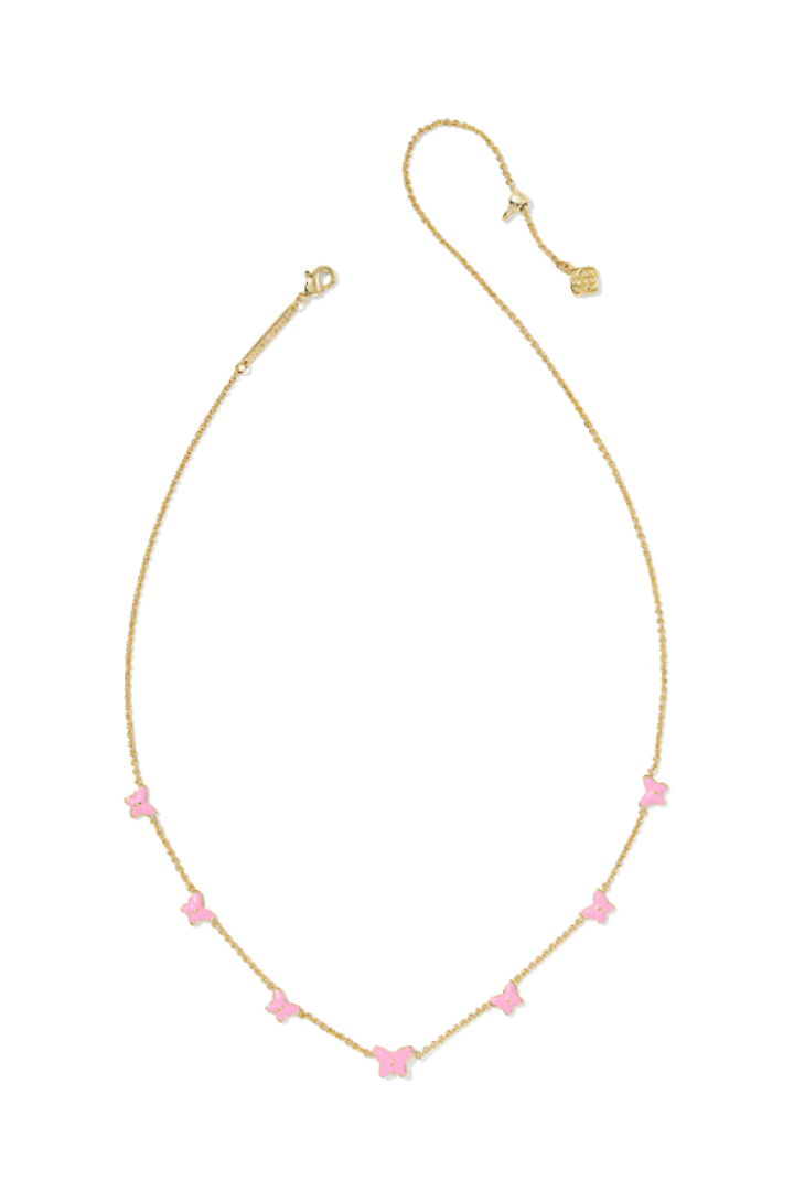 KENDRA SCOTT: Lillia Butterfly Necklace-Gold Pink Enamel-7- Jewelry-Kendra Scott-Usher & Co - Women's Boutique Located in Atoka, OK and Durant, OK