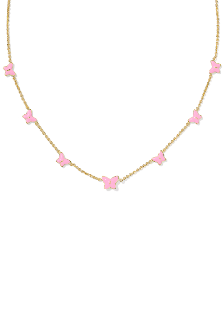 KENDRA SCOTT: Lillia Butterfly Necklace-Gold Pink Enamel-7- Jewelry-Kendra Scott-Usher & Co - Women's Boutique Located in Atoka, OK and Durant, OK
