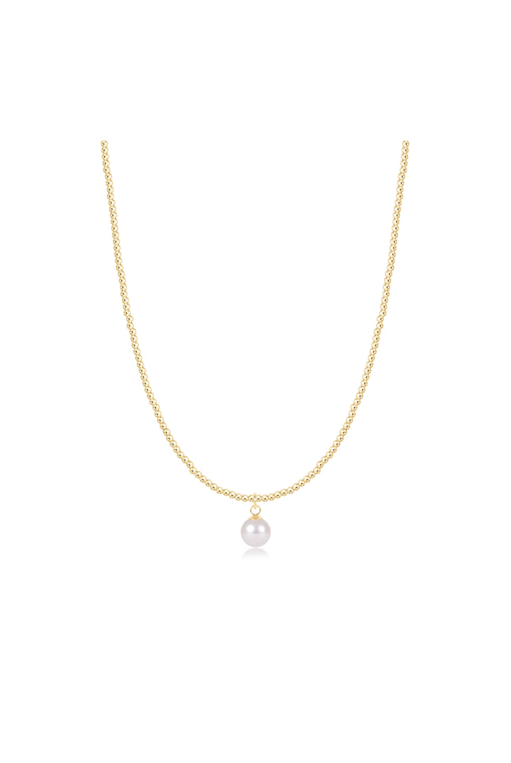 Enewton: 15" Choker Beaded - Classic Gold 2MM - Classic Pearl 8MM Charm - Gold-7- Jewelry-ENEWTON-Usher & Co - Women's Boutique Located in Atoka, OK and Durant, OK