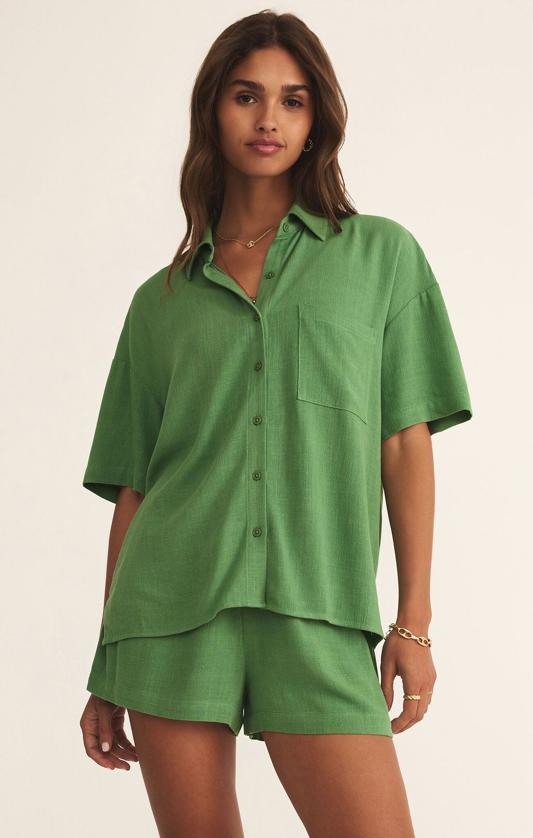 Z SUPPLY: Tinsley Button Up Shirt-Lawn-1- Tops-Z SUPPLY-Usher & Co - Women's Boutique Located in Atoka, OK and Durant, OK