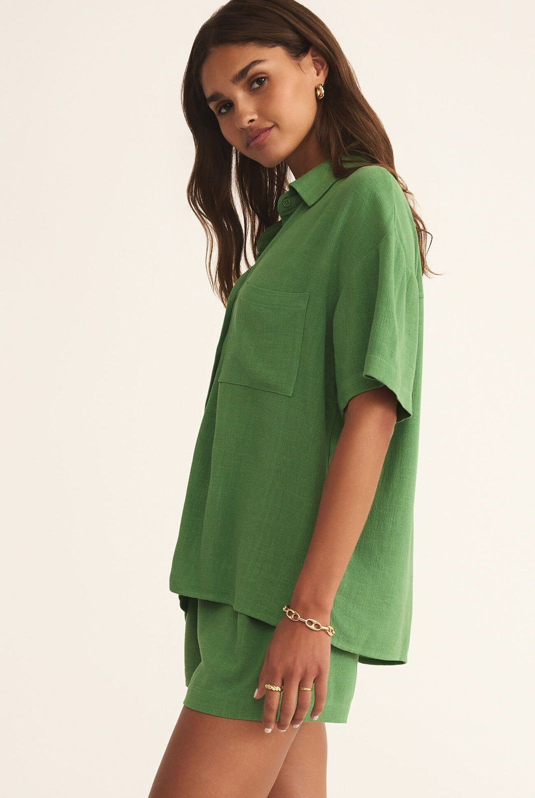 Z SUPPLY: Tinsley Button Up Shirt-Lawn-1- Tops-Z SUPPLY-Usher & Co - Women's Boutique Located in Atoka, OK and Durant, OK