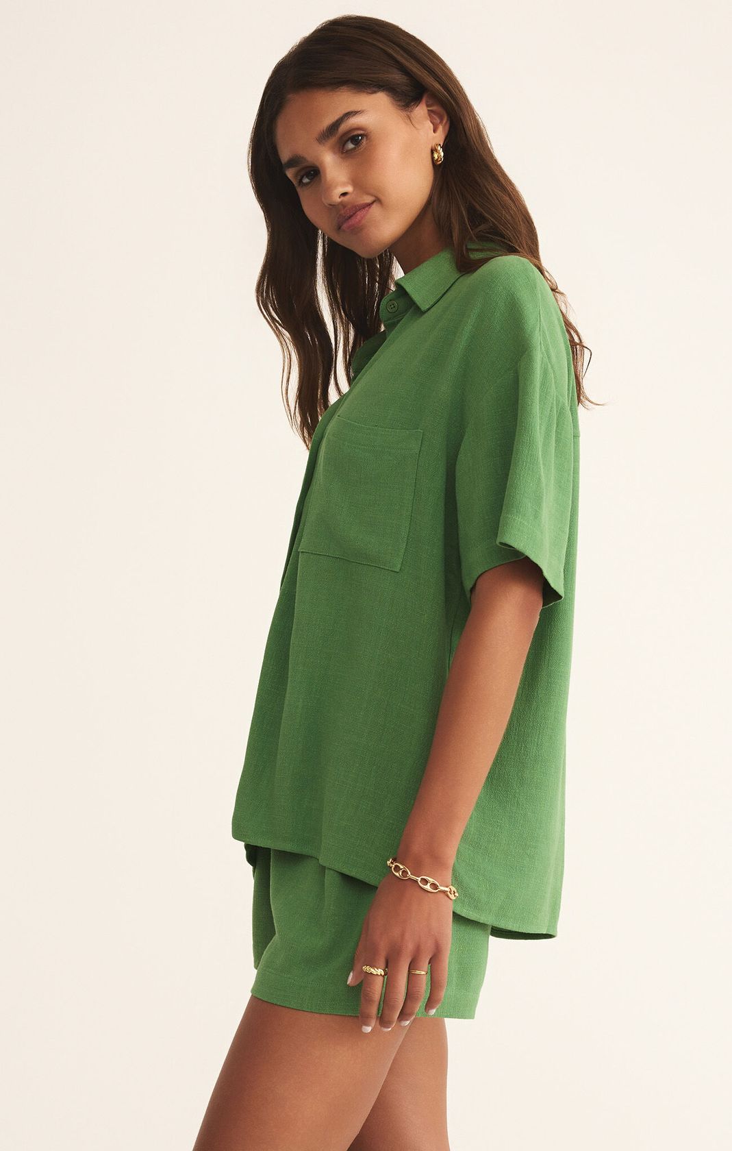 Z SUPPLY: Tinsley Button Up Shirt-Lawn-1- Tops-Z SUPPLY-Usher & Co - Women's Boutique Located in Atoka, OK and Durant, OK