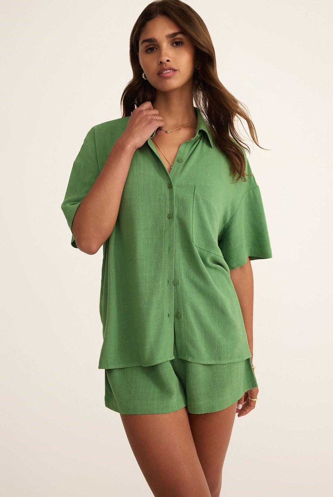 Z SUPPLY: Tinsley Button Up Shirt-Lawn-1- Tops-Z SUPPLY-Usher & Co - Women's Boutique Located in Atoka, OK and Durant, OK