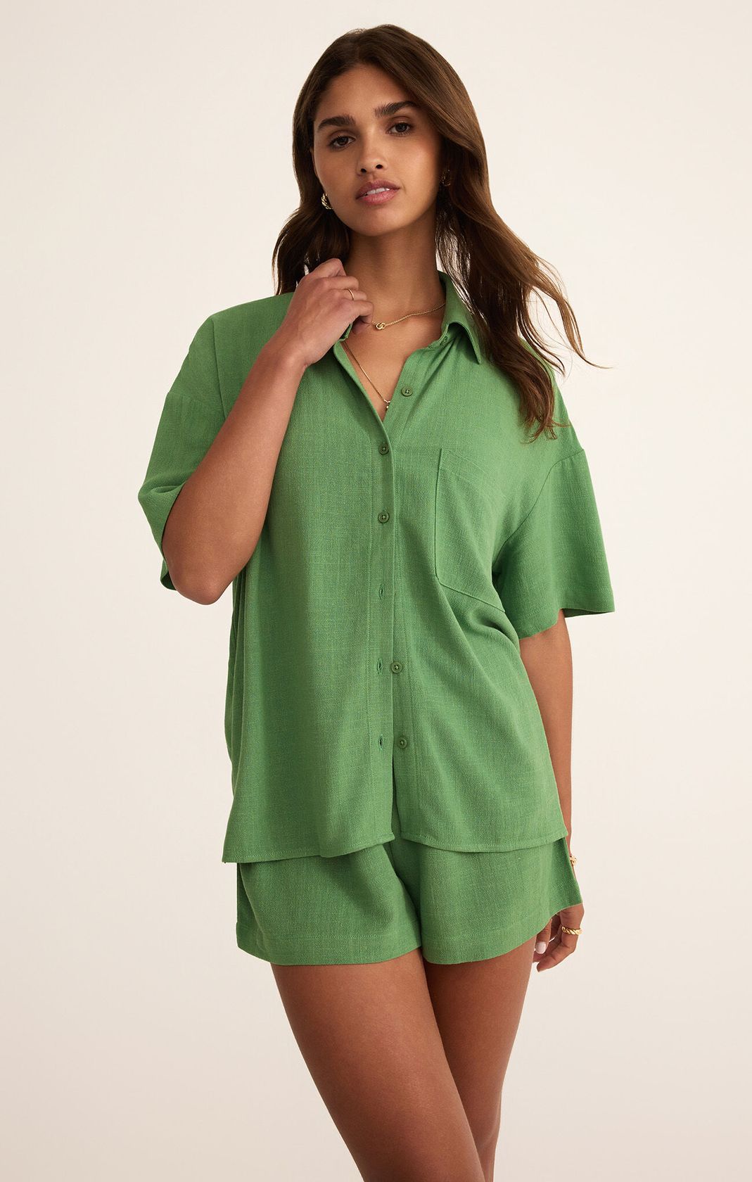 Z SUPPLY: Tinsley Button Up Shirt-Lawn-1- Tops-Z SUPPLY-Usher & Co - Women's Boutique Located in Atoka, OK and Durant, OK