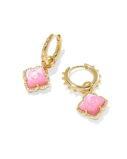 KENDRA SCOTT: Mallory Rose Huggie Earrings-Gold Blush Ivory Mother Of Pearl-7- Jewelry-Kendra Scott-Usher & Co - Women's Boutique Located in Atoka, OK and Durant, OK