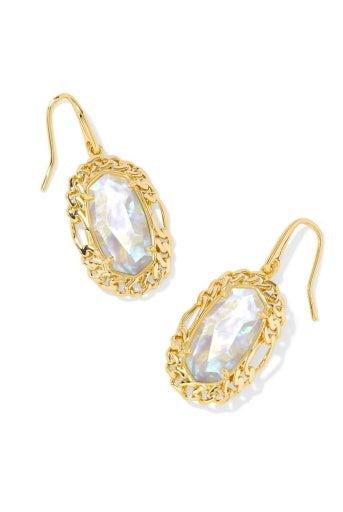 KENDRA SCOTT: Dani Figaro Framed Earring-Gold Iridescent Abalone-7- Jewelry-Kendra Scott-Usher & Co - Women's Boutique Located in Atoka, OK and Durant, OK
