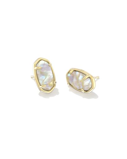 KENDRA SCOTT: Grayson Stone Stud-Gold Iridescent Abalone-7- Jewelry-Kendra Scott-Usher & Co - Women's Boutique Located in Atoka, OK and Durant, OK