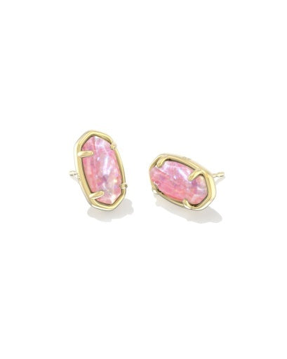 KENDRA SCOTT: Grayson Stone Stud-Gold Pink Iridescent Mother of Pearl-7- Jewelry-Kendra Scott-Usher & Co - Women's Boutique Located in Atoka, OK and Durant, OK