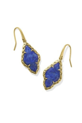 KENDRA SCOTT: Adeline Drop Earrings-Vintage Gold Blue Lapis-7- Jewelry-Kendra Scott-Usher & Co - Women's Boutique Located in Atoka, OK and Durant, OK