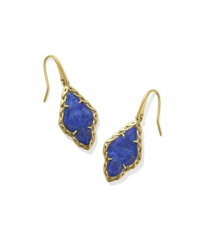 KENDRA SCOTT: Adeline Drop Earrings-Vintage Gold Blue Lapis-7- Jewelry-Kendra Scott-Usher & Co - Women's Boutique Located in Atoka, OK and Durant, OK