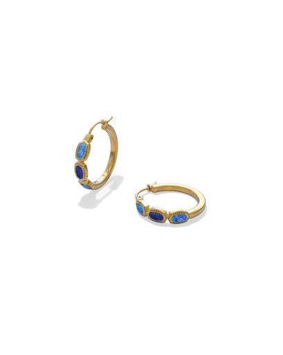 KENDRA SCOTT: Mini Elisa Hoops-Vintage Gold Blue Mix-7- Jewelry-Kendra Scott-Usher & Co - Women's Boutique Located in Atoka, OK and Durant, OK