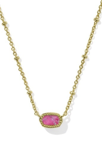 KENDRA SCOTT: Mini Elisa Satellite Necklace-Vintage Gold Dark Fuchsia Variegated Magnesite-7- Jewelry-Kendra Scott-Usher & Co - Women's Boutique Located in Atoka, OK and Durant, OK