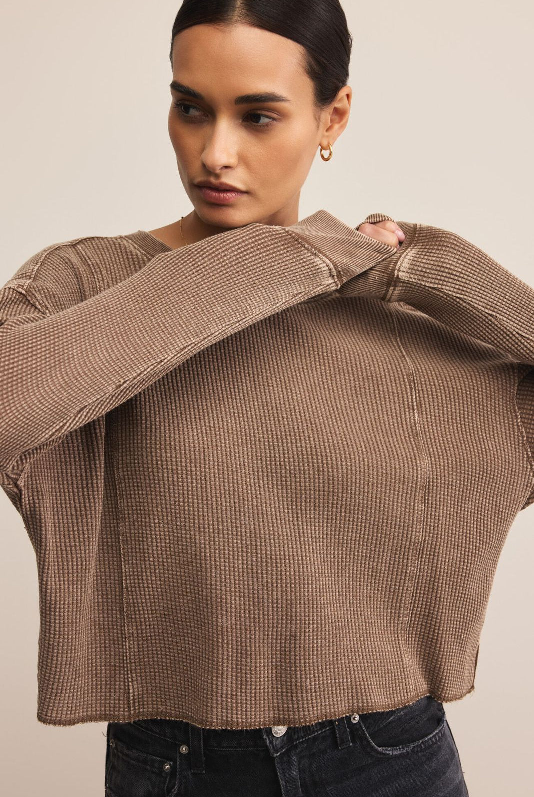 Z SUPPLY: Angel Mini Thermal Top-Suede-1- Tops-Z SUPPLY-Usher & Co - Women's Boutique Located in Atoka, OK and Durant, OK