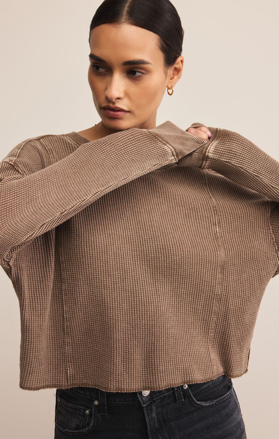 Z SUPPLY: Angel Mini Thermal Top-Suede-1- Tops-Z SUPPLY-Usher & Co - Women's Boutique Located in Atoka, OK and Durant, OK