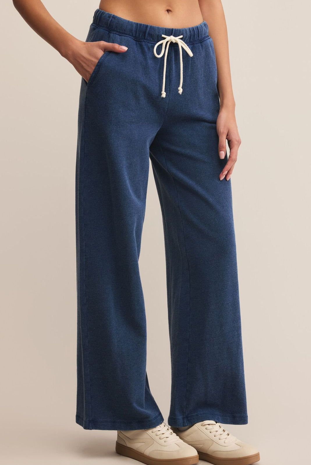 Z SUPPLY: Hunter Knit Denim Pant-Indigo-4- Bottoms-Z SUPPLY-Usher & Co - Women's Boutique Located in Atoka, OK and Durant, OK