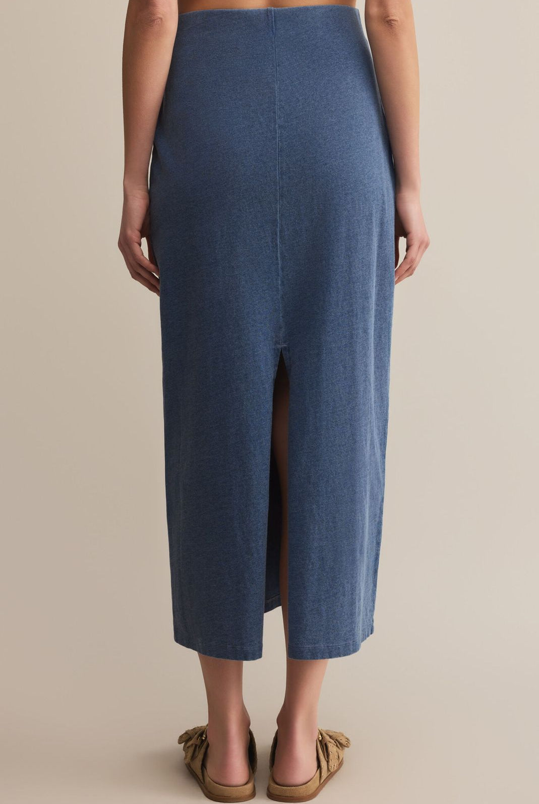 Z SUPPLY: Gail Midi Skirt-Jersey Denim-4- Bottoms-Z SUPPLY-Usher & Co - Women's Boutique Located in Atoka, OK and Durant, OK