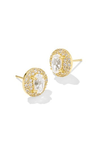 KENDRA SCOTT: Bella Stud Earrings-Gold White CZ-7- Jewelry-Kendra Scott-Usher & Co - Women's Boutique Located in Atoka, OK and Durant, OK