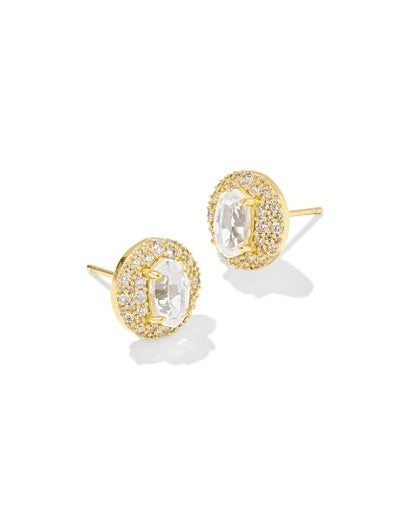 KENDRA SCOTT: Bella Stud Earrings-Gold White CZ-7- Jewelry-Kendra Scott-Usher & Co - Women's Boutique Located in Atoka, OK and Durant, OK
