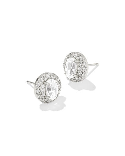 KENDRA SCOTT: Bella Stud Earrings-Silver White CZ-7- Jewelry-Kendra Scott-Usher & Co - Women's Boutique Located in Atoka, OK and Durant, OK