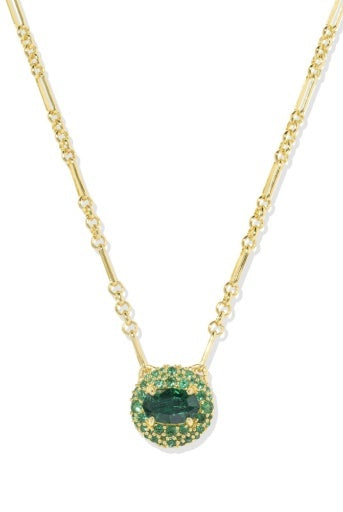 KENDRA SCOTT: Bella Necklace-Gold Dark Green Crystal-7- Jewelry-Kendra Scott-Usher & Co - Women's Boutique Located in Atoka, OK and Durant, OK